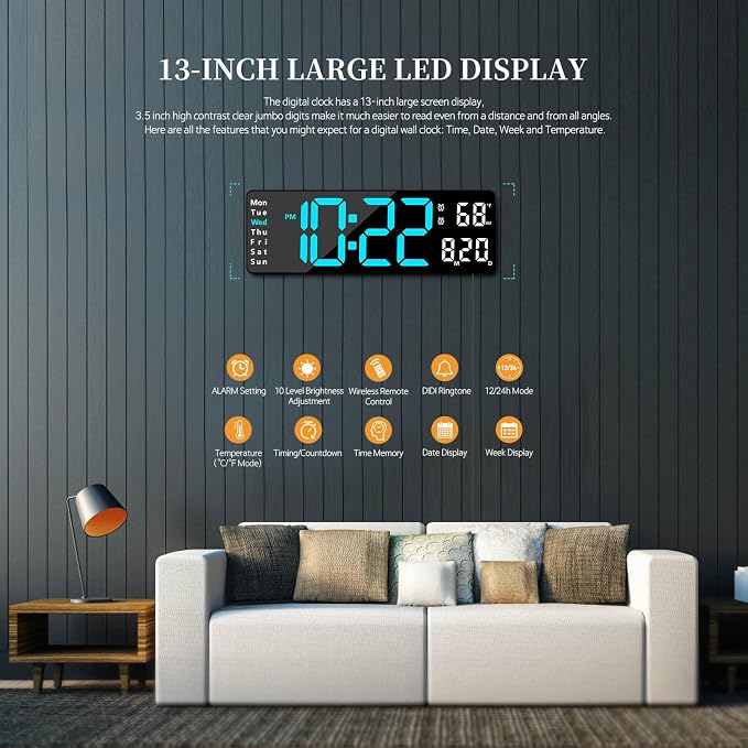 Digital Clock, Digital Wall Clock - Image 2