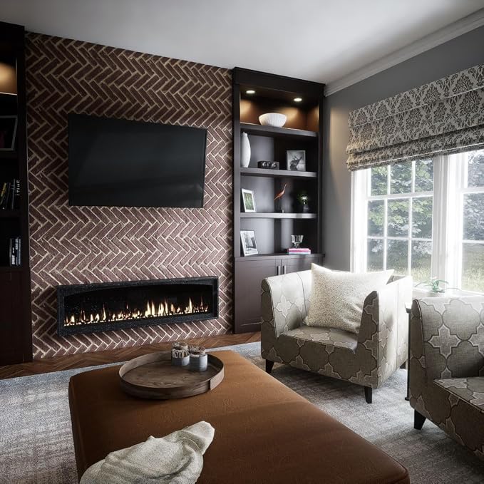 EverStone Herringbone Faux Brick Panel, 46 1/2"W x 25 1/4"H x 1"D, Old Town - Image 11