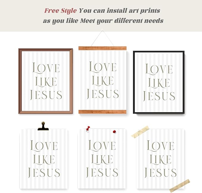 LARTSFRO Coquette Beige Bow Jesus Wall Art Decor Posters, Inspirational Bible - Image 4