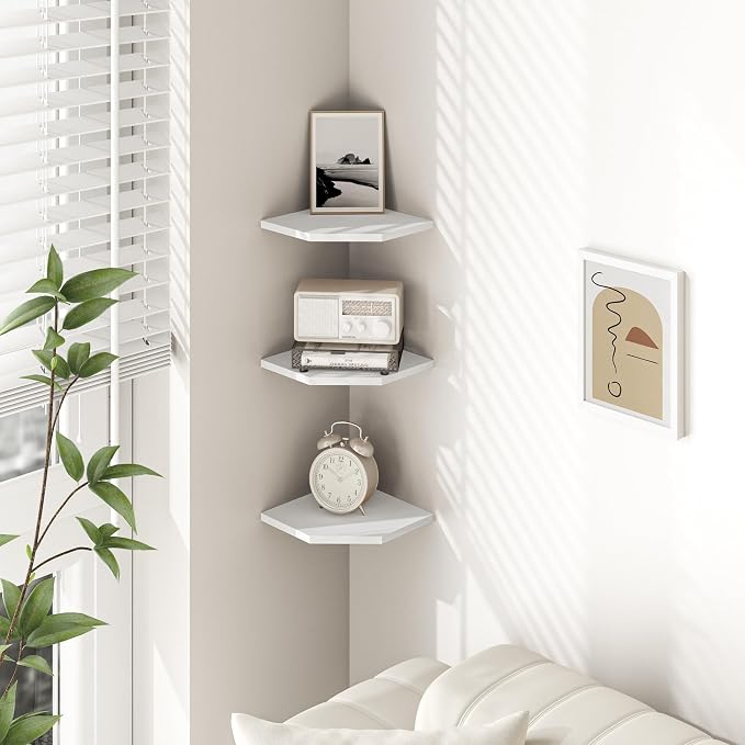 Fun Memories Corner Shelf Wall Mount, Floating Corner Shelves, Rustic Wood Wall - Image 2