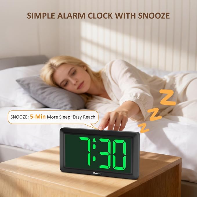 Soobest 9.5 Inch Large Digital Wall Clock Battery Operated, Auto & Manual - Image 9
