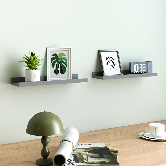 Floating Shelves for Wall Decor, Wall Mounted Wood Storage Shelf for Bedroom - Image 2