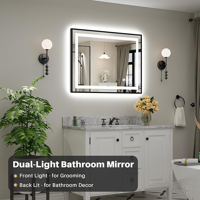 40x30 Inch LED Bathroom Mirror - Image 3