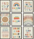 SEHSUVC Baby Alphabet 1 2 3 Wall Art Set of 9, Number Rainbow Canvas Posters by Unknown