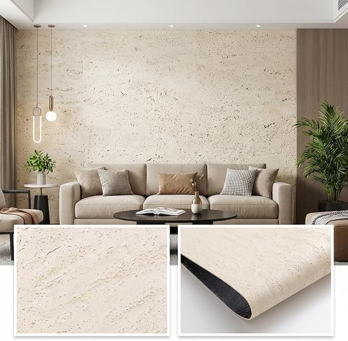 3D Wall Panels Peel and Stick – 15.74" x 236" PVC Faux Texture Wall Covering by Unknown