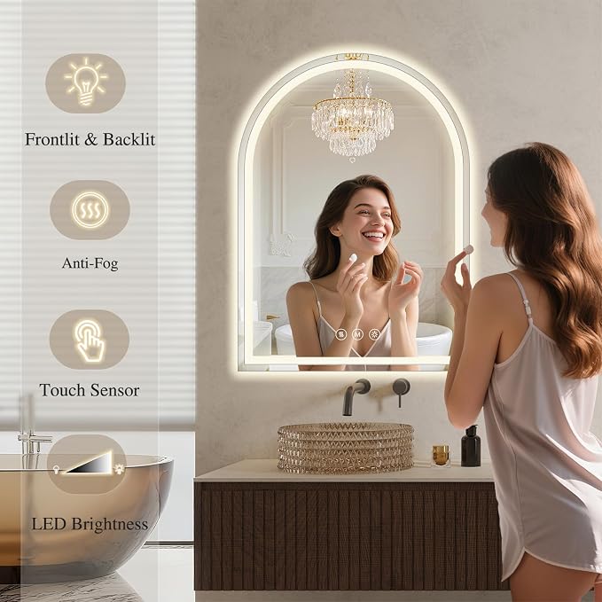 Arched LED Bathroom Mirrors - Image 5