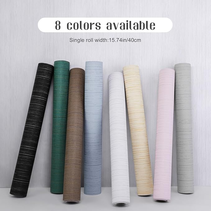 White Grasscloth Peel and Stick Wallpaper Vintage Texture Removable Waterproof - Image 2
