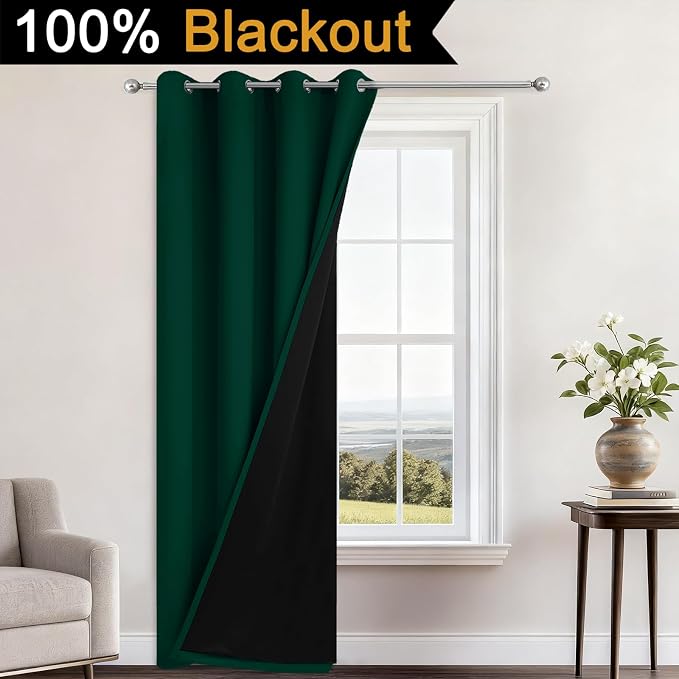 Yakamok 100% Blackout Curtains 84 Inches Long, 2 Thick Layers Heat and Full - Image 2