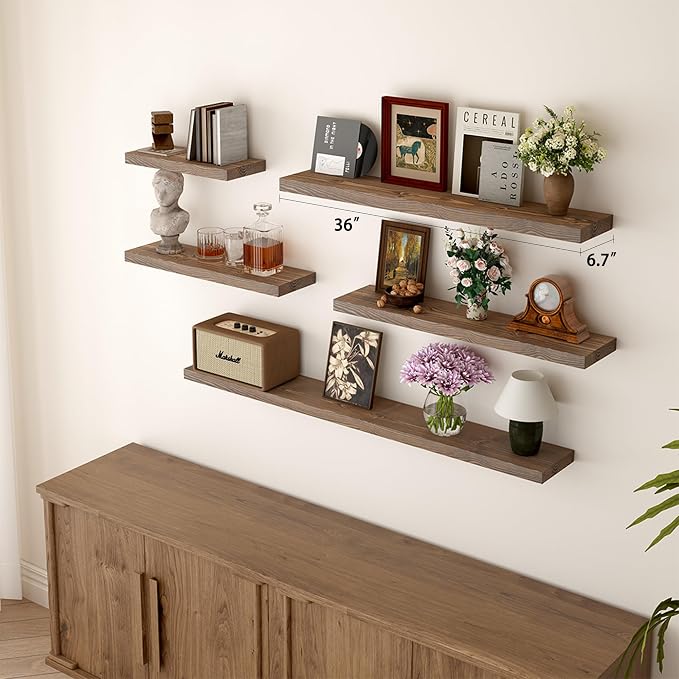 BGMG 36 inch Walnut Floating Shelves - Image 2