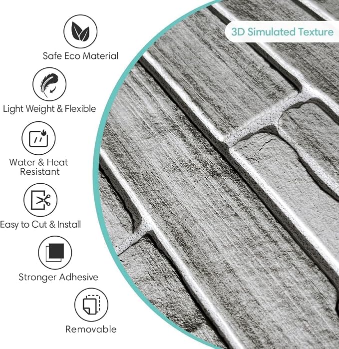 Commomy Peel and Stick Stone Wall Panels - Image 4