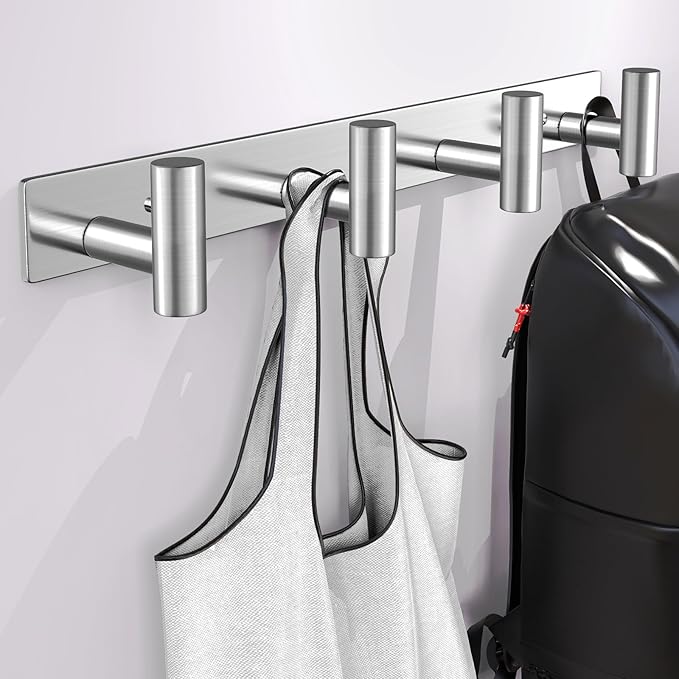 Wall Mounted Coat Rack-4 Hooks, Heavy Duty Stainless Steel Wall Hooks - Image 3