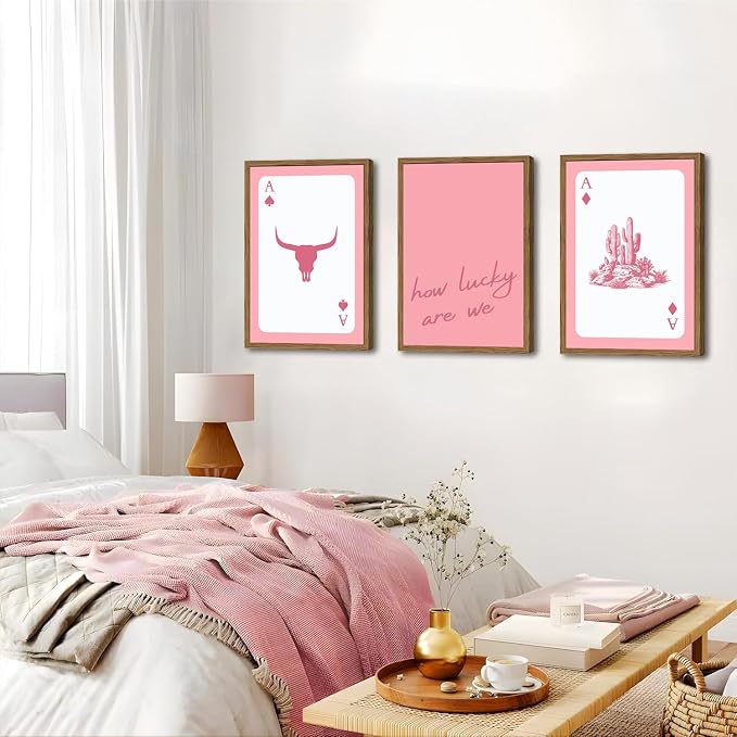 Pink Western Wall Art, How Lucky are We Wall Decor Picture Southwestern Cowgirl - Image 4