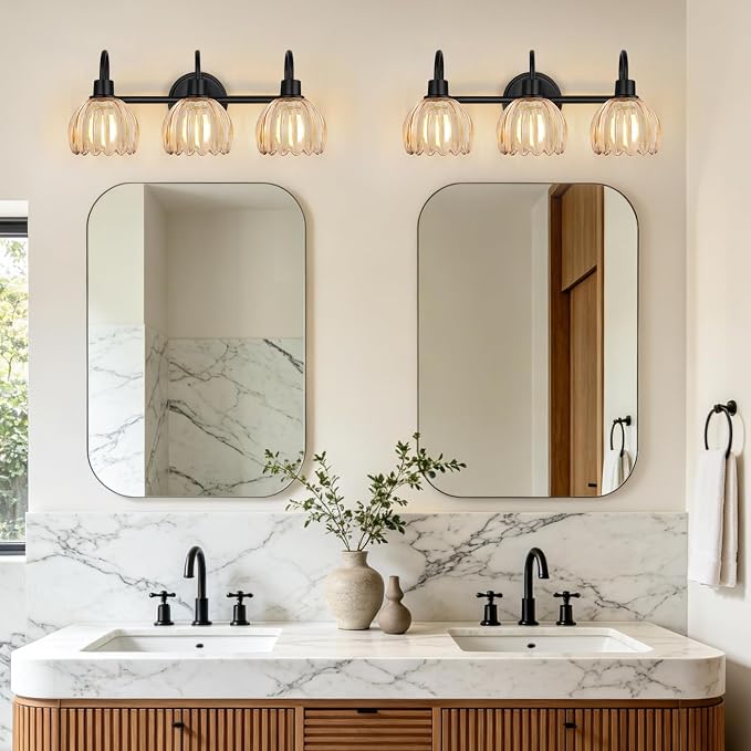 Bathroom Light Fixtures, 3-Light Black Vanity Light - Image 8