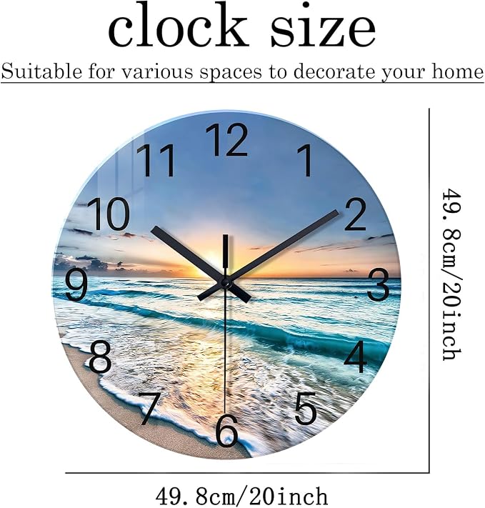 20 Inch Big Wall Clocks for Living Room Decor Analog Glass Wall Clock Non - Image 4