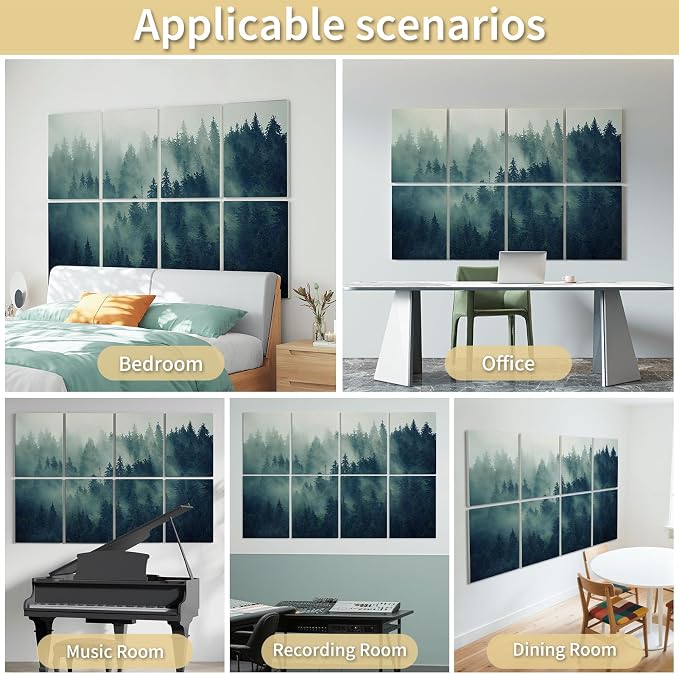 Art3d Soundproof Wall Panels 48"x32", Sound Absorbing Decorative Wall Panels - Image 2