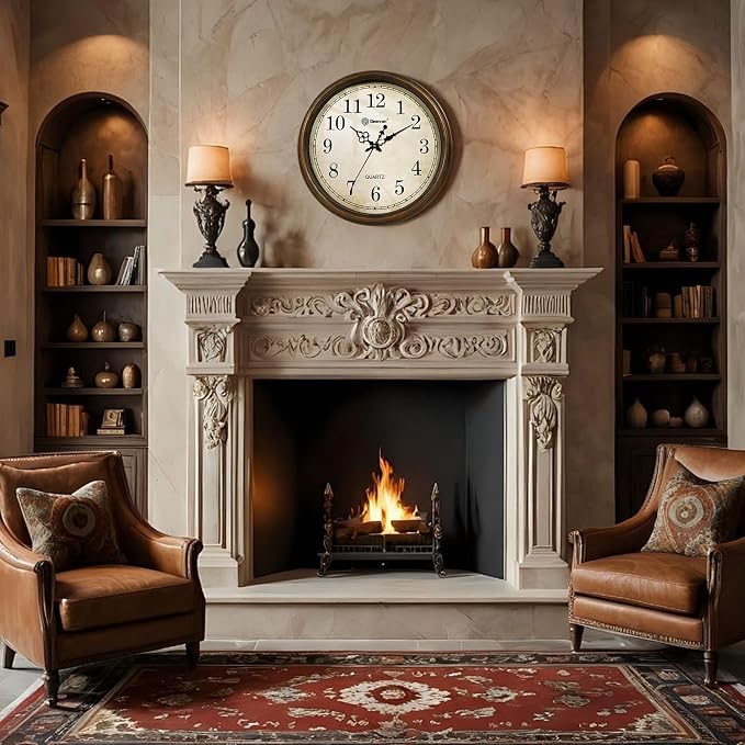 Geevon Retro Silent 18 Inch Wall Clock Non Ticking, Vintage Clock Quartz - Image 9