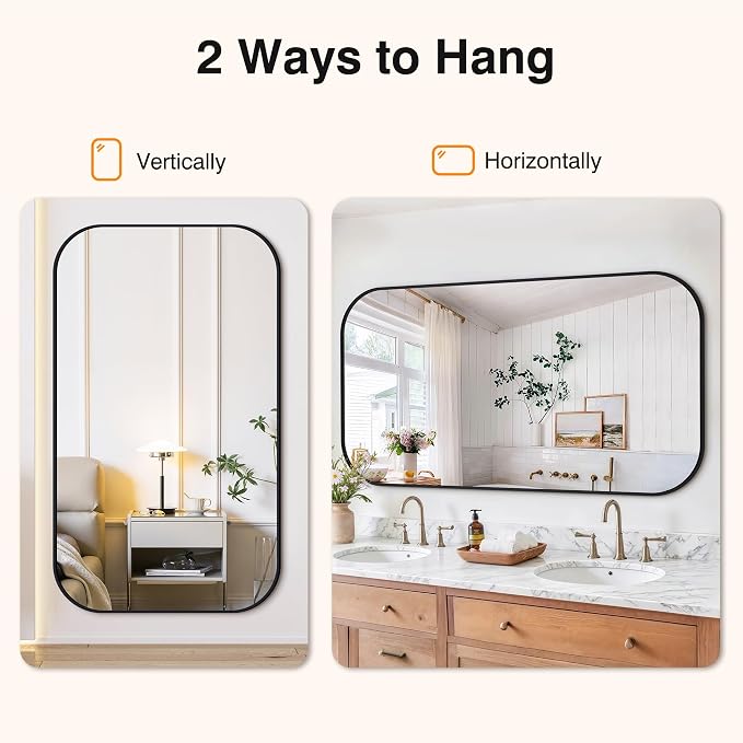 Bathroom Mirror for Wall, Large Bathroom Vanity Mirror for Over Sink 35 x 60 - Image 5
