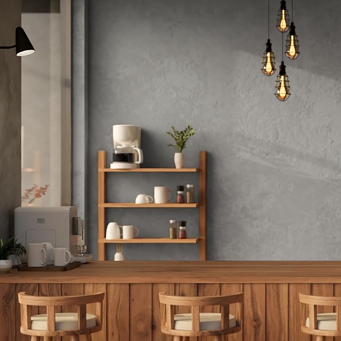 WADILE Light Gray Concrete Wallpaper 15.7 in * 354 in, Cement Contact Paper 3D - Image 5