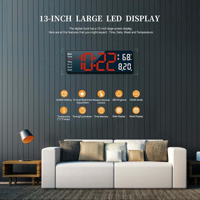 Digital Clock, Digital Wall Clock - Image 2