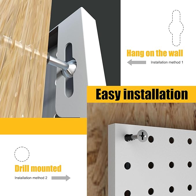 Spampur Peg Board, 8 Pack Metal Pegboard Panels - Image 6