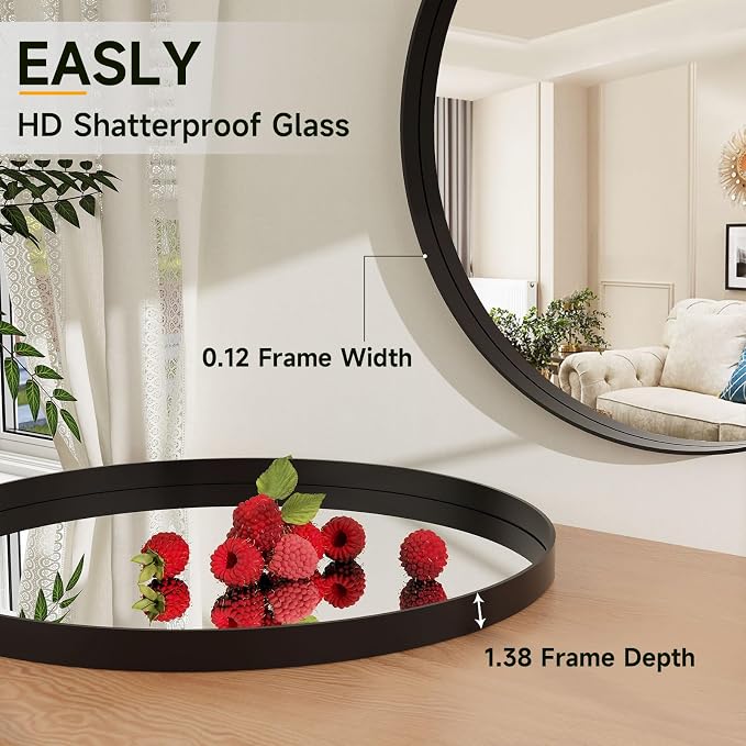 24 Inch Round Bathroom Mirror - Image 5