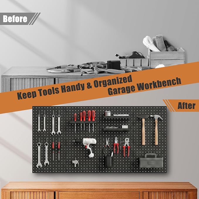 PBHEPJ 4 Pcs Metal Pegboard Panels, Heavy Duty Peg Boards - Image 5