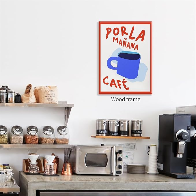 Framed Wall Art Posters Kitchen Por La Mañana Cafe Print Vintage Coffee Artwork - Image 3