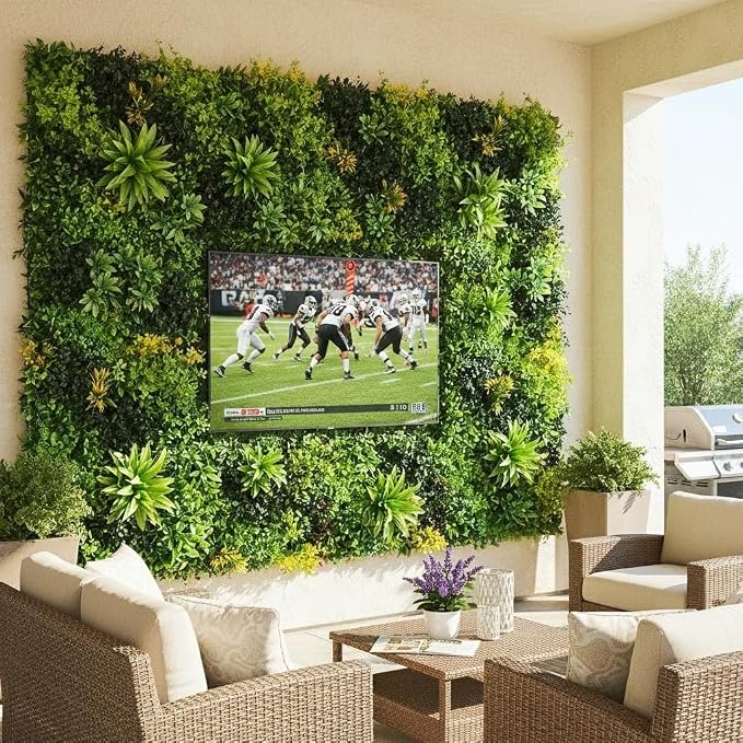 40" x 20" 3D Artificial Grass Wall Panel, UV Resistant Greenery Backdrop - Image 6