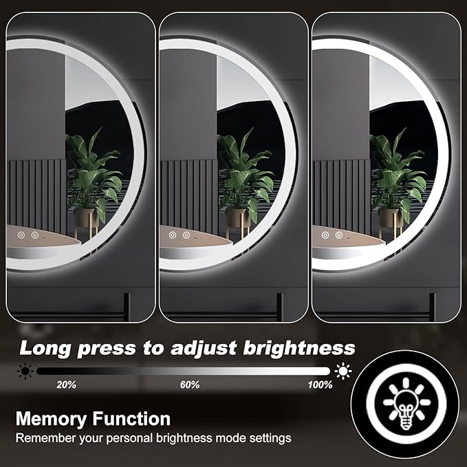 Sweetcrispy 28 Inch Round LED Bathroom Mirror - Image 6