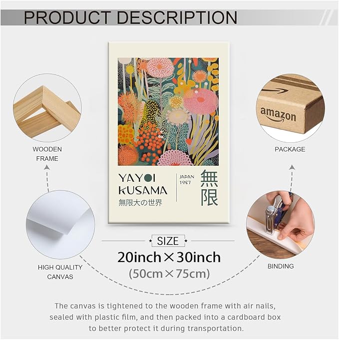 Abstract Yayoi Kusama Posters Japanese Wall Art Vintage Tokyo Aesthetic Prints - Image 2