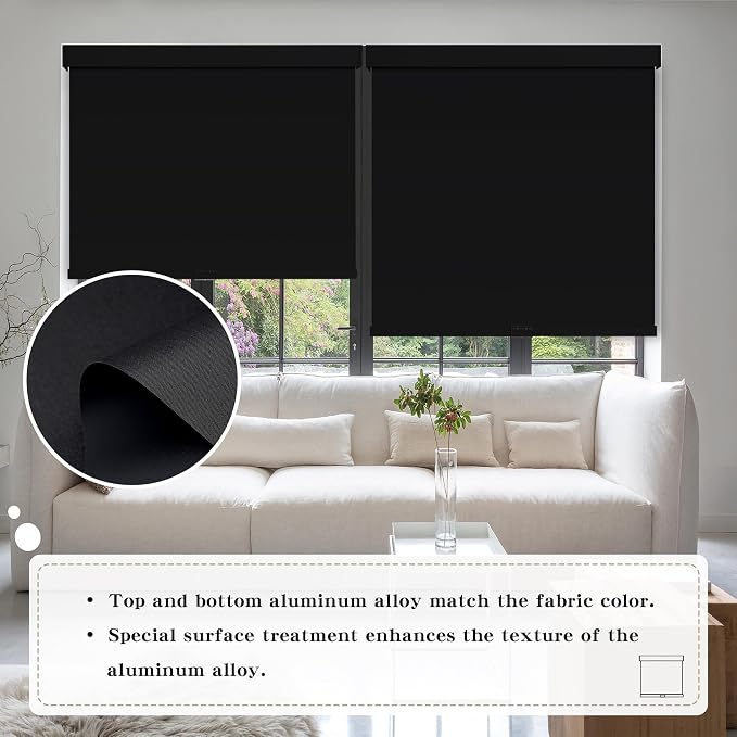 SUNOFF Cordless Blackout Roller Shades Blinds - Image 3