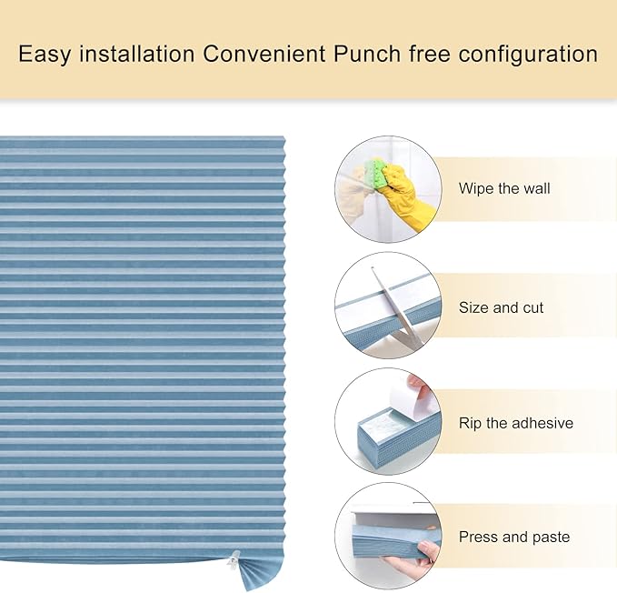 Window Blinds Cordless No Drill Cut to Size Clip On Stick On Self Adhesive - Image 3
