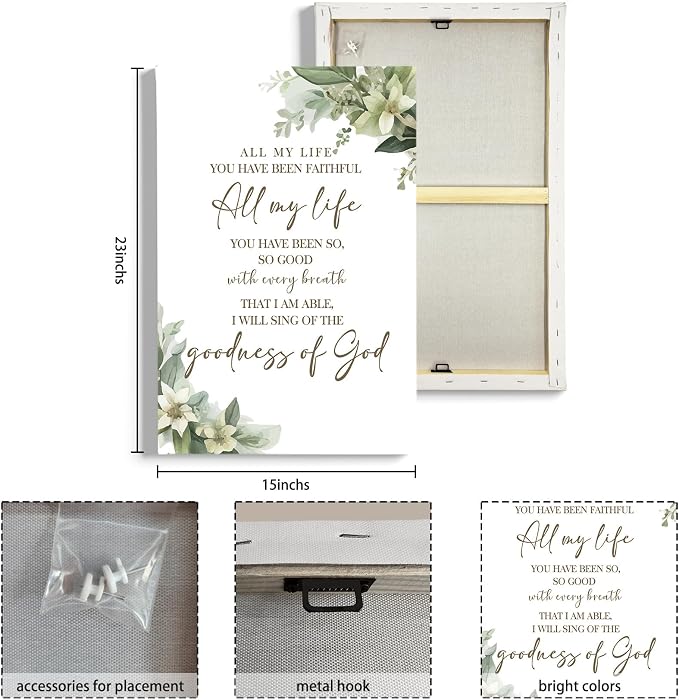 HIWX Christian Wall Decor, All My Life You Have Been Faithful Bible Verse - Image 8