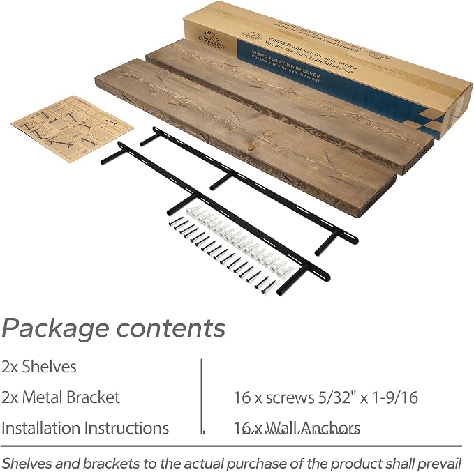 BGMG Floating Shelves 48 inch Long, Distressed Rustic Wooden Wall Shelves - Image 6