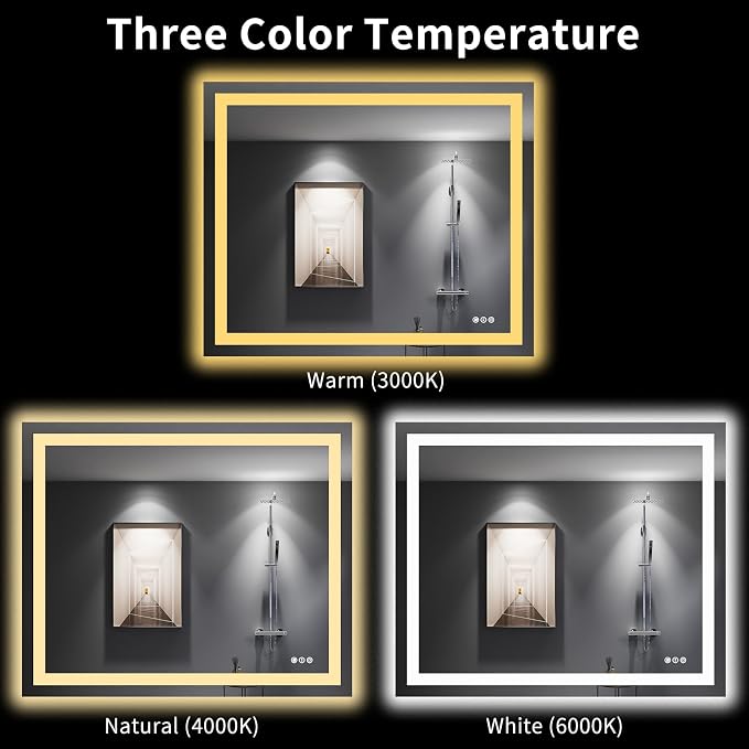 LOAAO 48"X40" LED Bathroom Mirror - Image 5