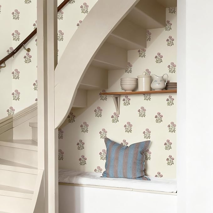 17.3"× 590.5" Vintage Floral Wallpaper Peel and Stick Boho Wallpaper Removable - Image 6