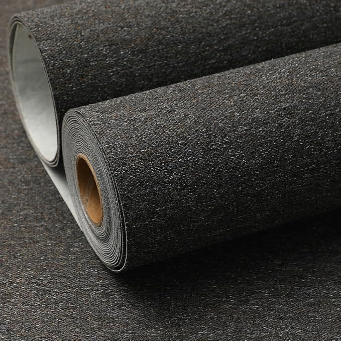 SHUFA Black Brown Cotton-Like Textured Grasscloth Wallpaper Matte Thick Real - Image 2