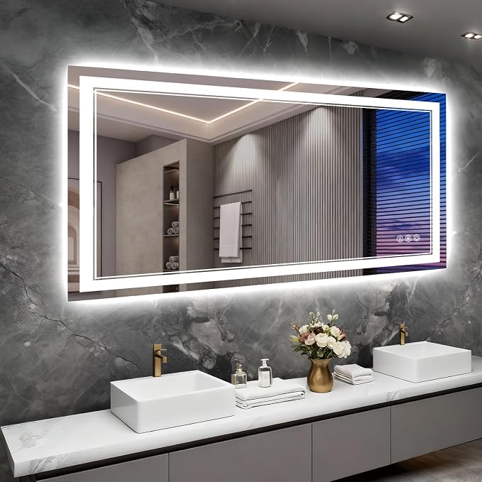 60x28 Inch LED Bathroom Mirror by Wedhouc