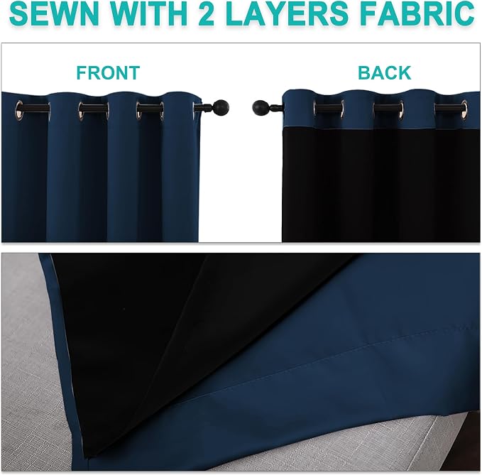 NICETOWN Total Shade Curtains and Draperies, Heavy-Duty Full Light Shading - Image 5