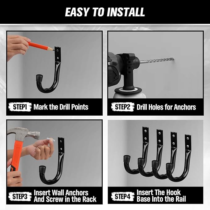 Heavy Duty Garage Storage Hooks, 6-piece Bike Hooks - Image 5