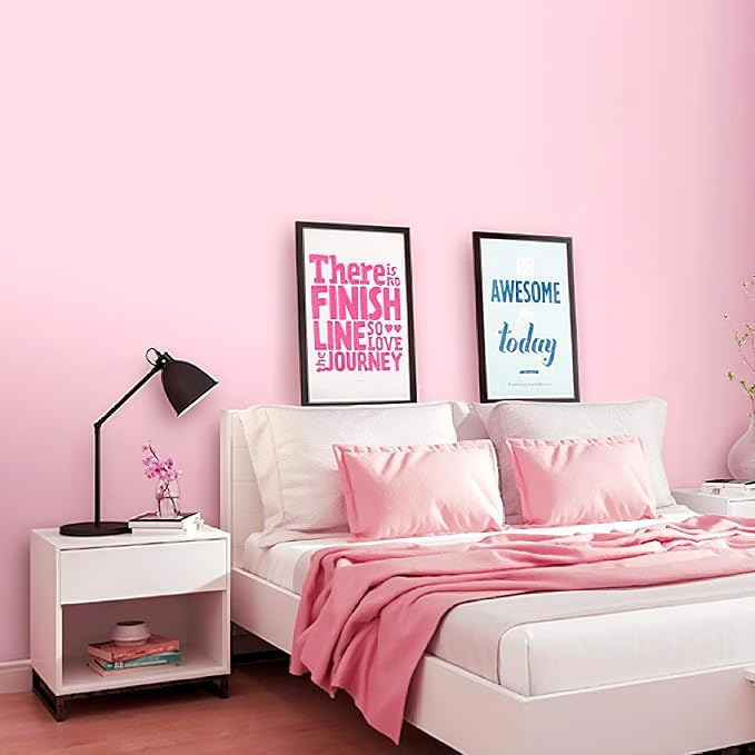 practicalWs Pink Self-Adhesive Wallpaper Film Stick Paper Easy to Apply 15.7'' - Image 6