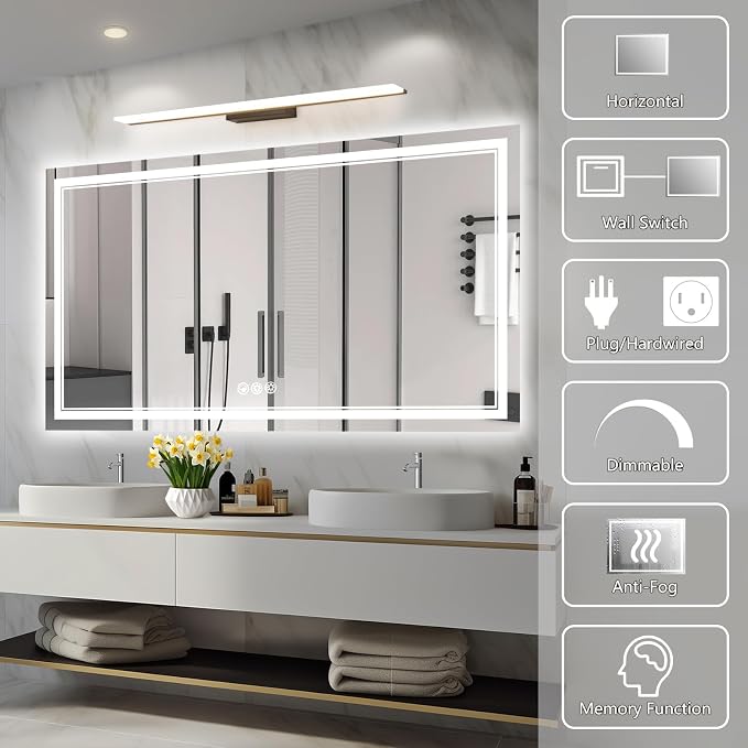 Ratsamee 55x30 Inch Led Mirror for Bathroom - Image 3