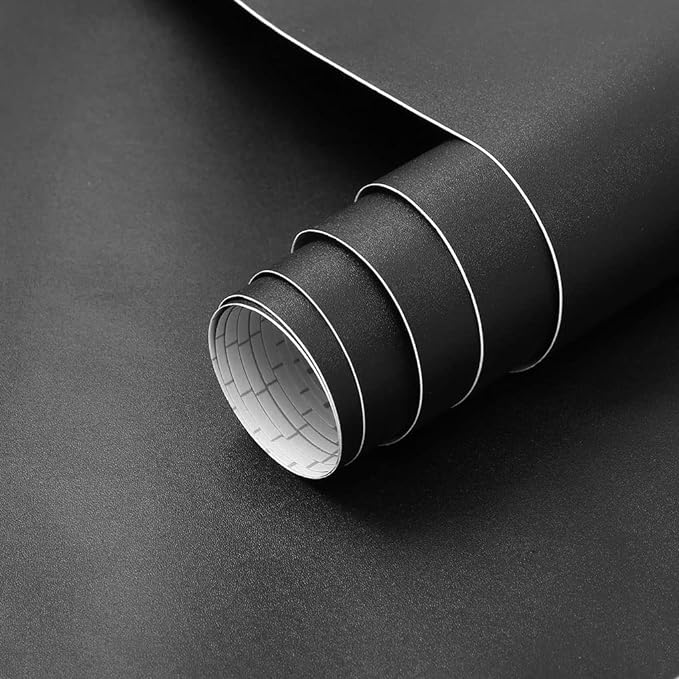 Arthome 23.6"x200" Black Wallpaper Peel and Stick Contact Paper, Matte Black by ArthomeWALLDECOR