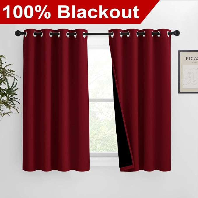 NICETOWN Kitchen Full Blackout Curtain Panels, Super Thick and Soft Insulated - Image 2