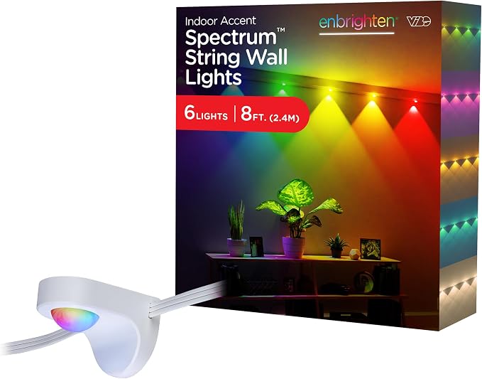 Enbrighten Spectrum Remote Controlled Indoor Accent Wall String Lights by Enbrighten