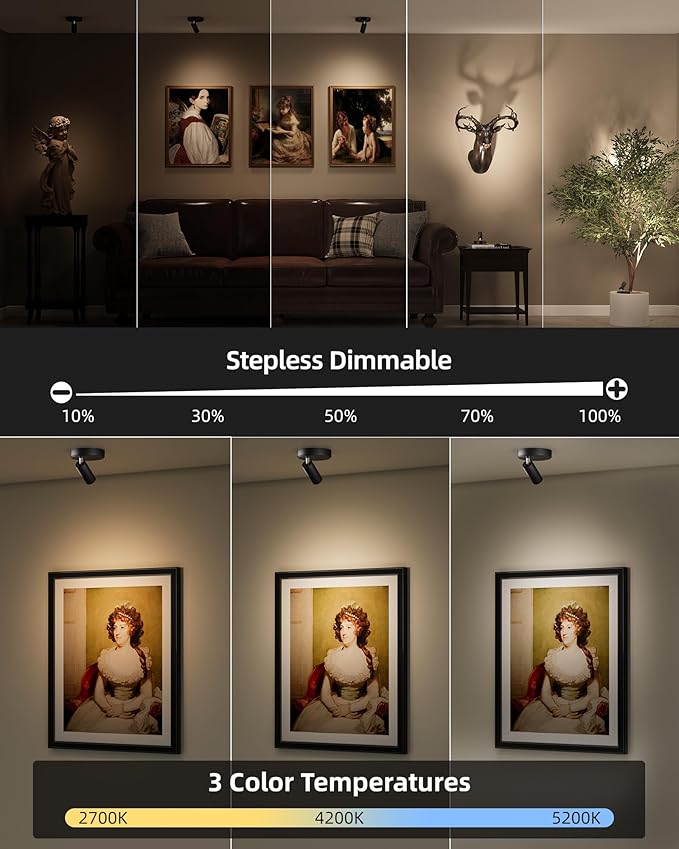 EZVALO Spotlights Indoor with Remote, 5500mAh Rechargeable Picture Lights - Image 3