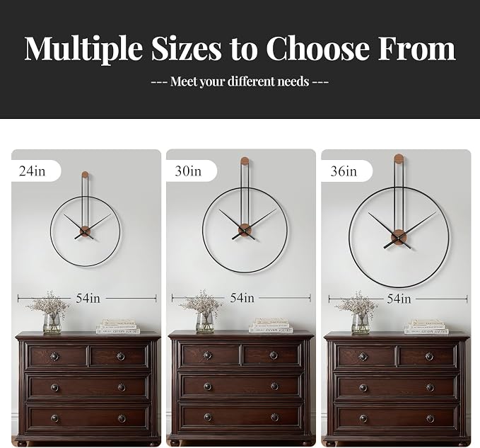 36 Inch Wall Clock Extra Large Minimalist Metal Clock - Image 6