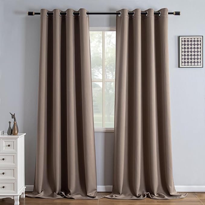 IGEMAEVE Blackout Curtains 90 Inch Length 2 Panels Set, Grommet Energy Saving by IGEMAEVE