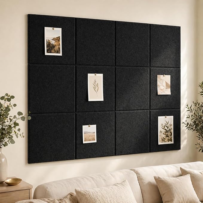 Large Cork Boards for Walls – 48" x 36" Self Adhesive Felt Wall Tiles by CreateYourIdealSpace