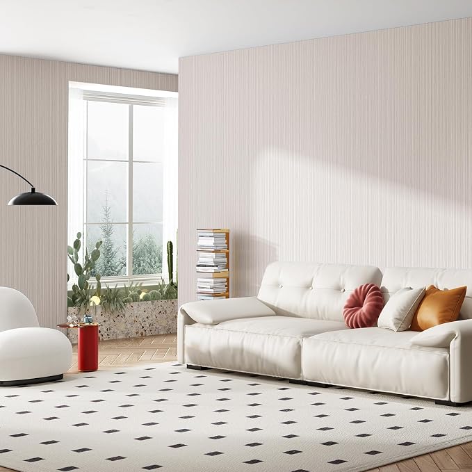 Upgraded Thick Linen Classic Grasscloth Self-Adhesive Wallpaper Contact Paper - Image 6